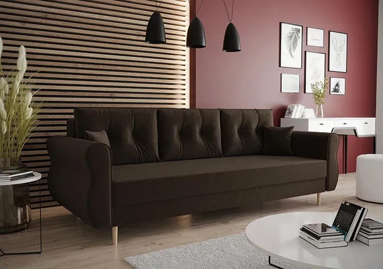 Ciemnobrązowa sofa rozkładana - Dulam