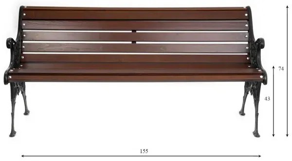 Żeliwna ławka parkowa z ornamentem N5-E45