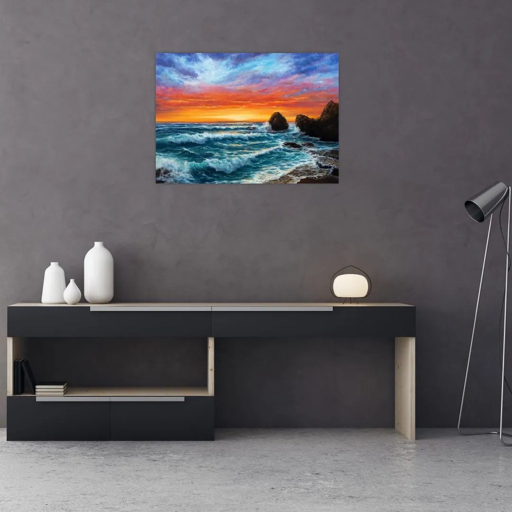 Obraz na szkle - Zachód słońca (70x50 cm)