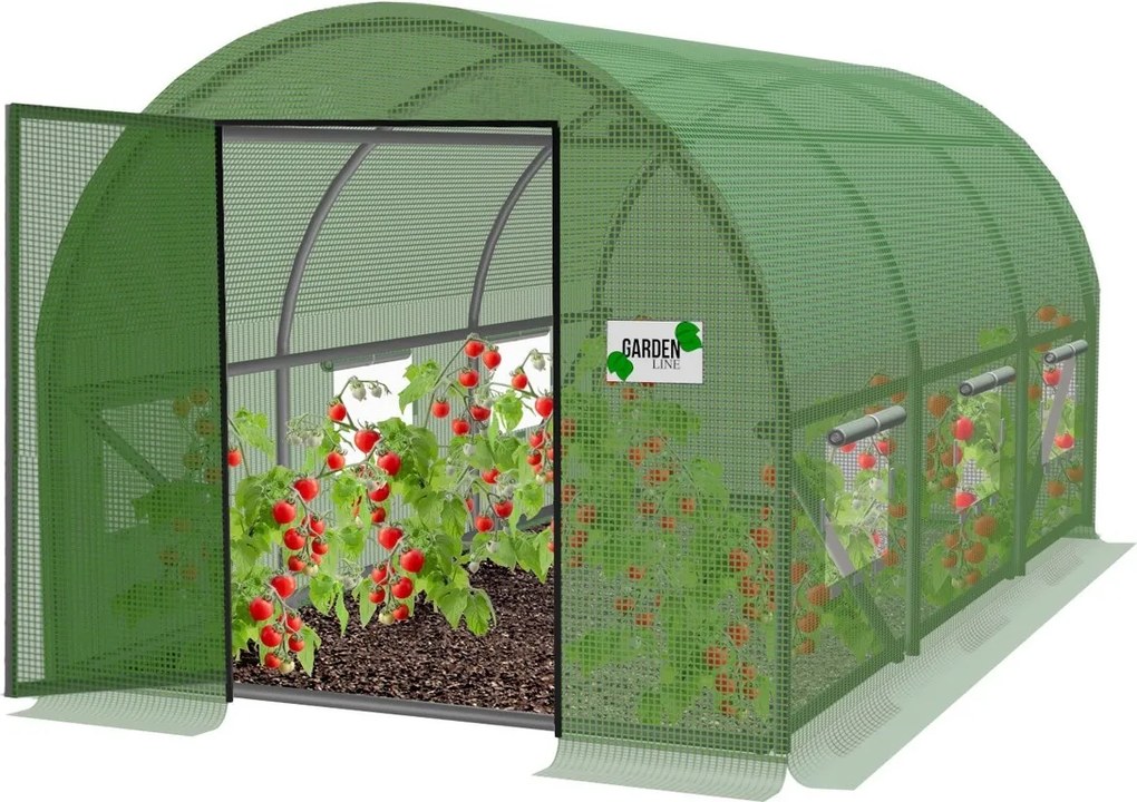 Szklarnia foliowa ogrodowa z drzwiami, 400 x 250 x 200 cm