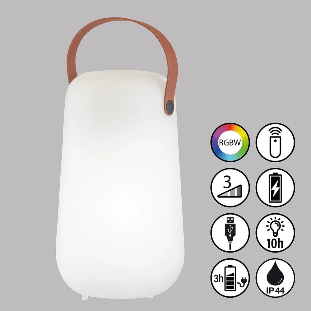 Biało-brązowa lampa stołowa LED (wysokość 26 cm) Collgar – Fischer &amp; Honsel