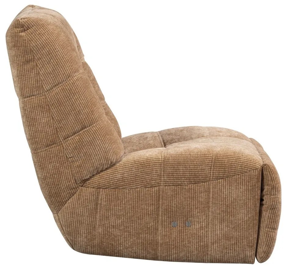 Jasnobrązowy częściowo rozkładany sztruksowy fotel wypoczynkowy Hein – WOOOD