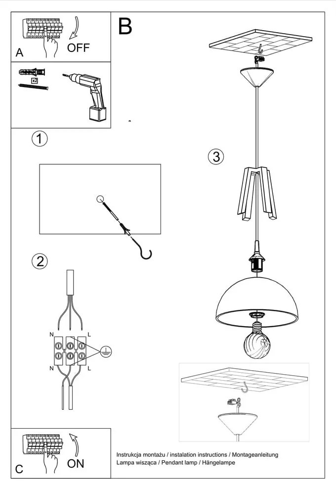 Biała lampa wisząca Nice Lamps Olla