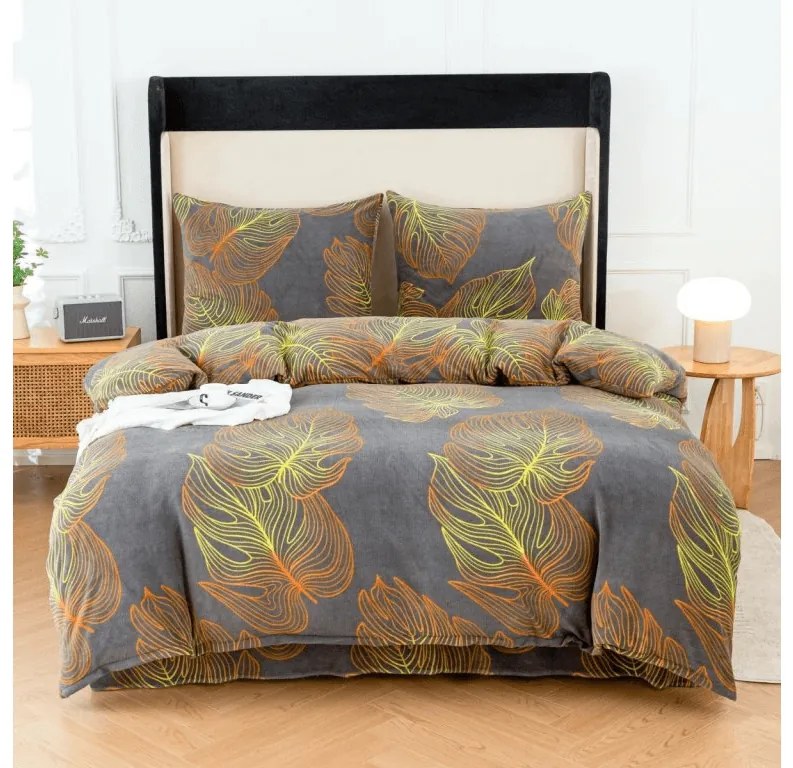 PrzytulneMieszkanie.pl PrzytulneMieszkanie.pl Pościel z mikropluszu TESICA szara Rozmiar pościeli: 70 x 80 cm | 140 x 200 cm