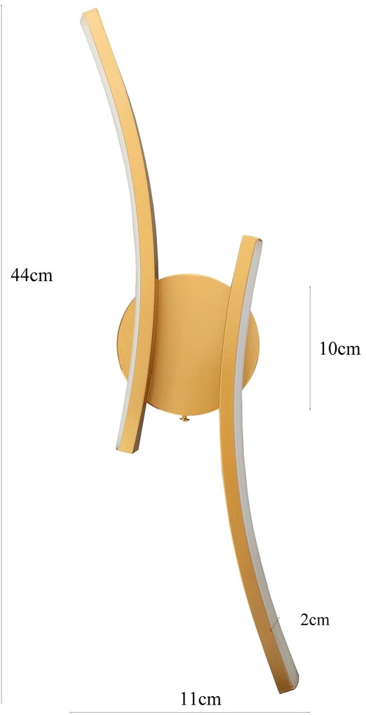 Kinkiet lampa wisząca LED liniowa metalowa AT79-2KL-Gold