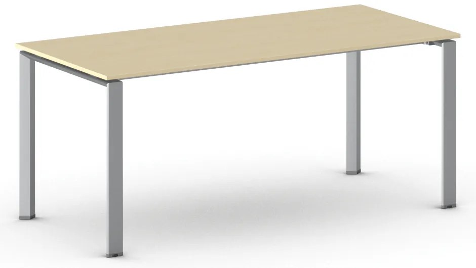 Stół konferencyjny do biura PRIMO INFINITY, 180x90 cm, szaro-srebrna podstawa, brzoza