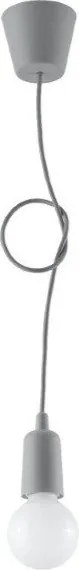 Szara lampa wisząca ø 5 cm Rene – Sollux