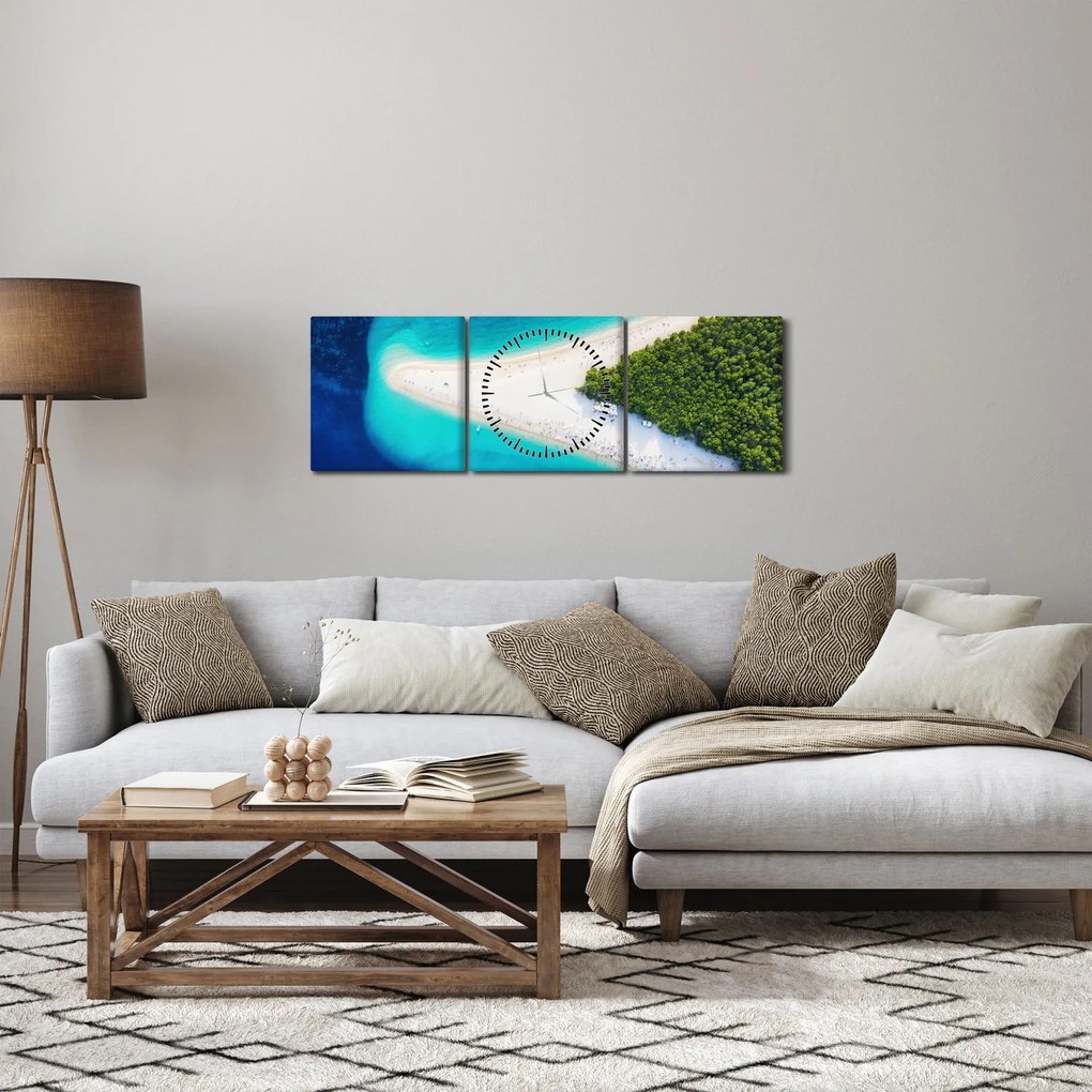 Obraz - Ostrav Hvar, Chorwacja (z zegarem) (90x30 cm)