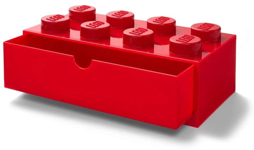 Czerwony pojemnik z szufladką LEGO®, 31x16 cm