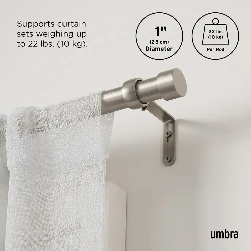Regulowany karnisz ze stali nierdzewnej 168 - 305 cm Cappa – Umbra