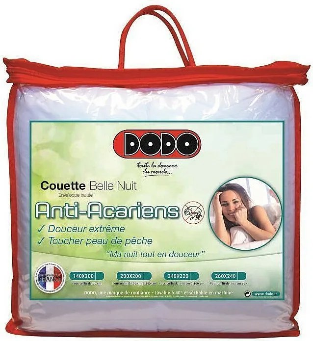 Kołdra o średniej temperaturze 350g/m² BELLE NUIT 140x200cm - Poliester przeciw roztoczom - Wyprodukowana we Francji