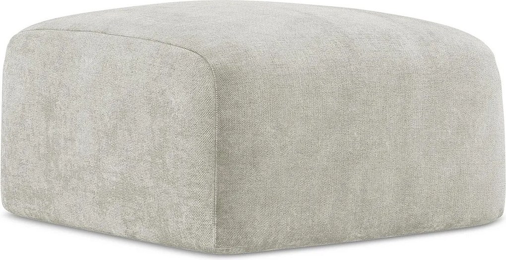 Pufa - z tkaniny szenilowej - perłowy - LEILA