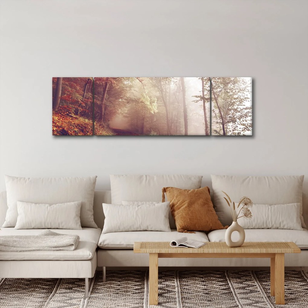 Obraz - Jesienny spacer po lesie (170x50 cm)