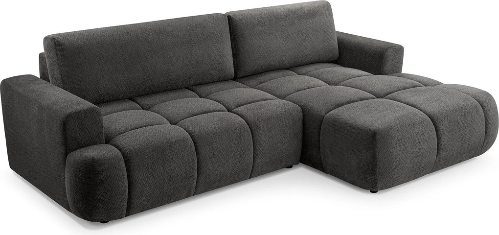 Masseno Narożnik VASTO z funkcją spania i pojemnikiem na pościel Narozniki L, Rozkładana sofa - Szary, VINCI 14