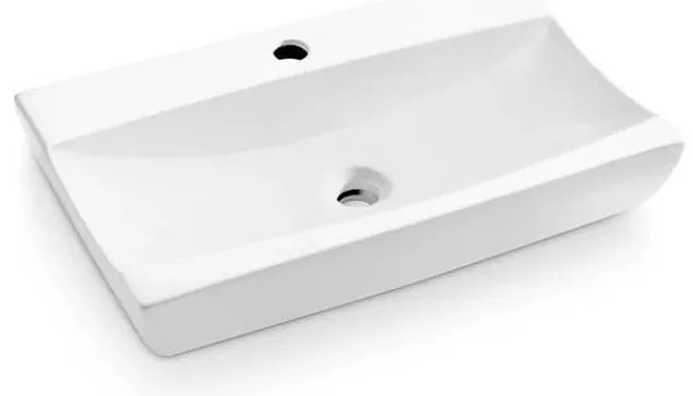 Bathco 0041 - Umywalka nablatowa SARDINERO 61,5x37,5 cm porcelana/biała