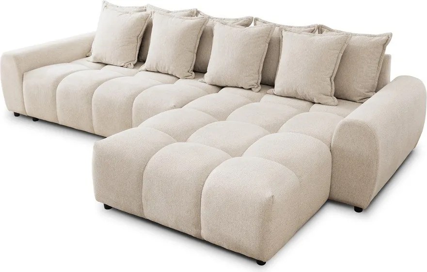 Beżowy narożnik (prawostronny/z szezlongiem) Albane – Ropez