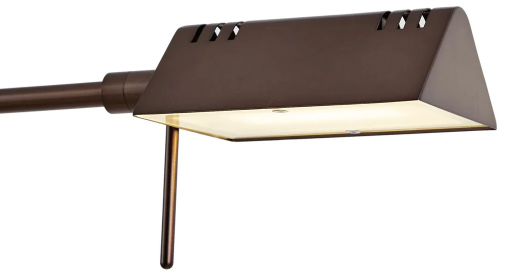 Designerska lampa podłogowa ciemny brąz z LED i ściemniaczem dotykowym - Notia Nowoczesny Oswietlenie wewnetrzne