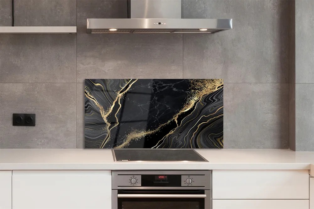 Szkło do Kuchni na Ścianę Artystyczna Głębia Marmuru