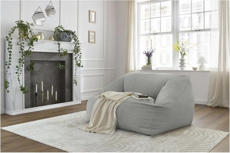 Jasnoszary sztruksowy worek do siedzenia Lilibet – Bobochic Paris