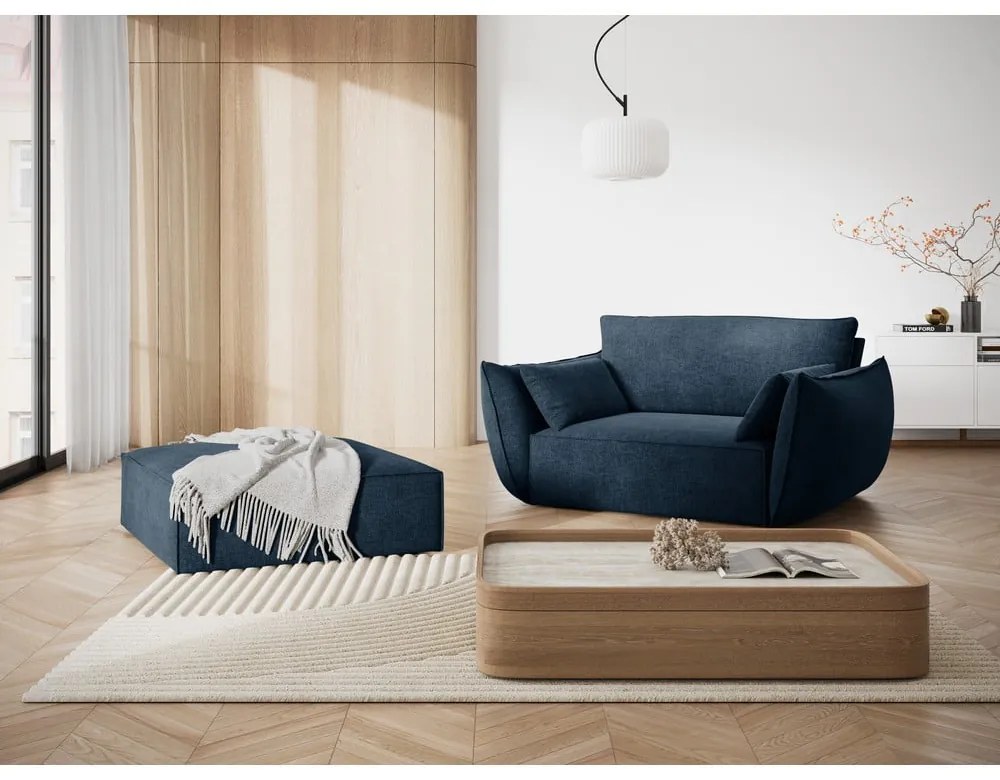 Ciemnoniebieski podnóżek Vanda – Mazzini Sofas