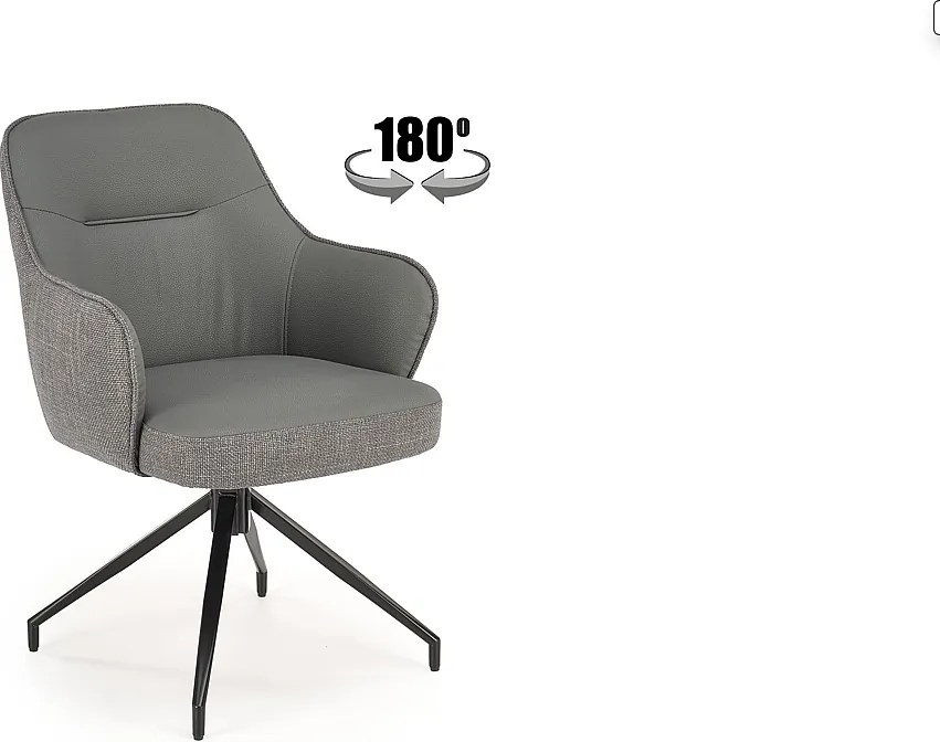Krzesło tapicerowane K527 szare obracane