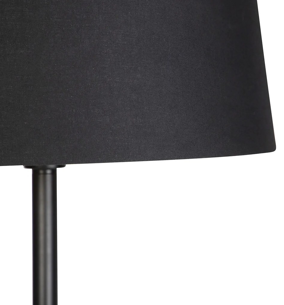 Inteligentna lampa stojąca czarna z czarnym kloszem 45 cm w tym Wifi A60 - Simplo Nowoczesny Oswietlenie wewnetrzne
