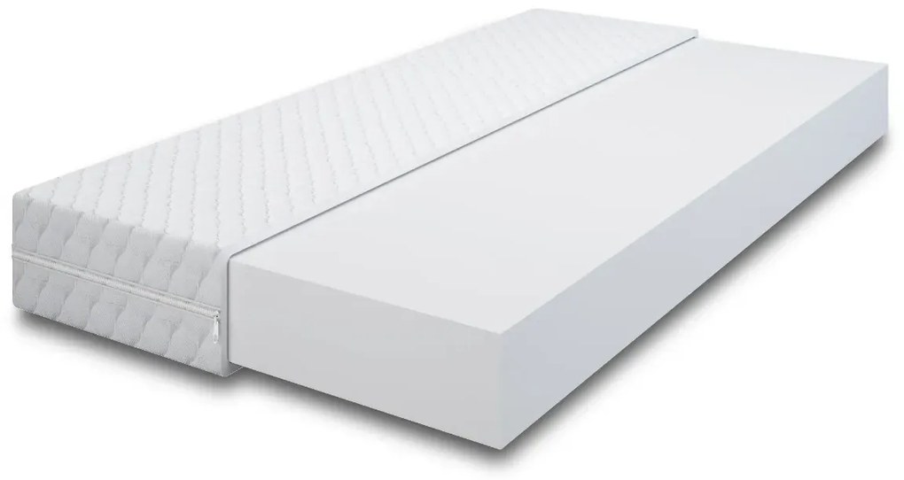 Łóżko młodzieżowe VIVO 80x200 jasne szare z tapicerowanym panelem i pojemnikiem na pościel MKPOL