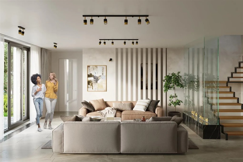 Listwa oświetleniowa NERO 6 czarny/złoty SOLLUX LIGHTING
