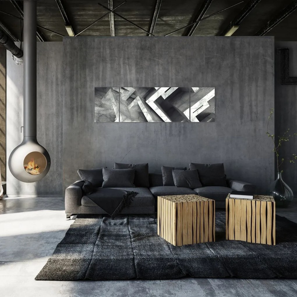 Abstrakcyjny obraz kostek (170x50 cm)