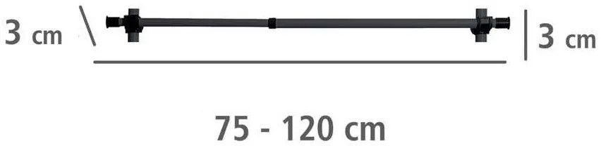 Szyna do garderoby, drążek do ubrań HERKULES 2 sztuki, 75-120 cm, WENKO