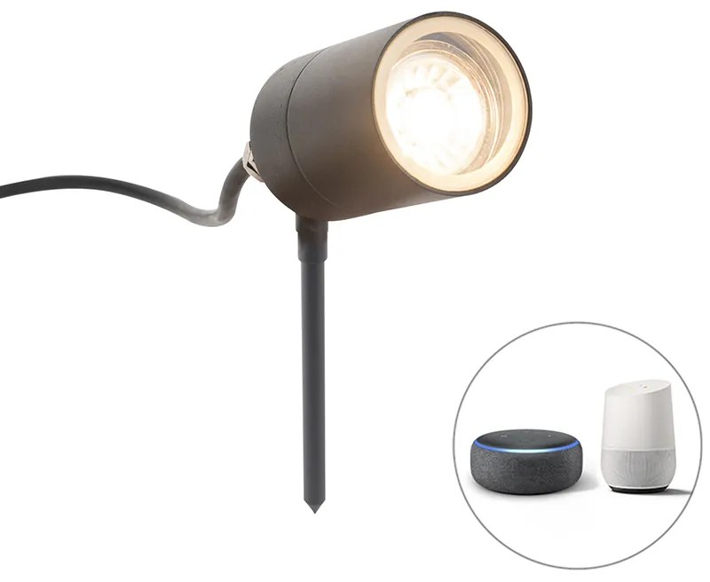 Zewnetrzna Inteligentny Nowoczesny reflektor na szpikulec antracyt IP44 z WiFi GU10 - Solo Nowoczesny Oswietlenie zewnetrzne