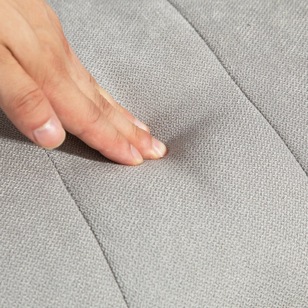 HOMCOM Fotel bujany z poduszką lędźwiową, szerokie siedzisko, rama bukowa, do 120 kg, szary