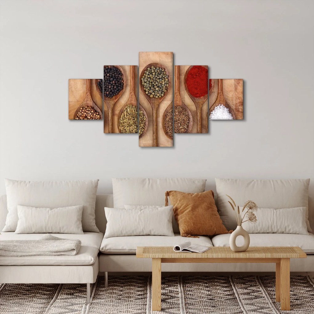 Obraz - Przyprawy na łyżkach (125x70 cm)