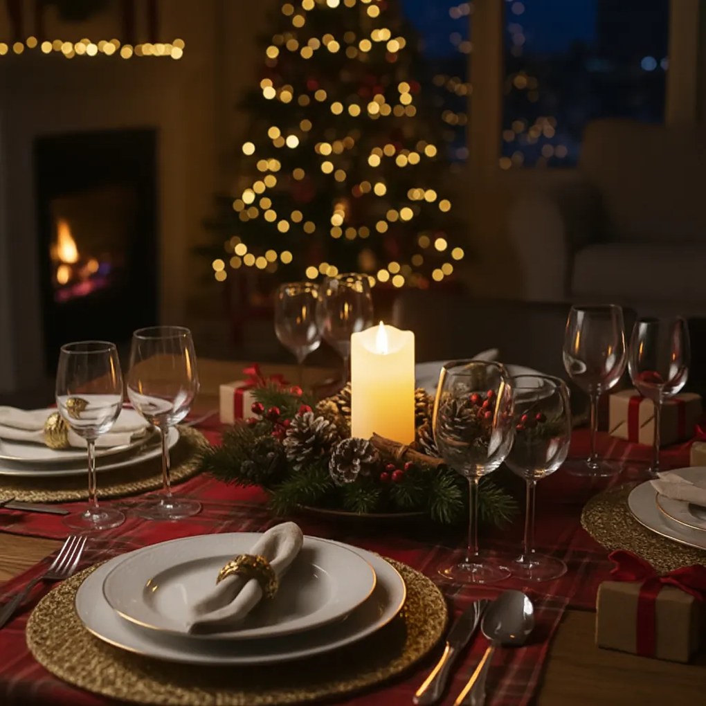 LED świeca słup RUHHY 12,5 cm beżowa