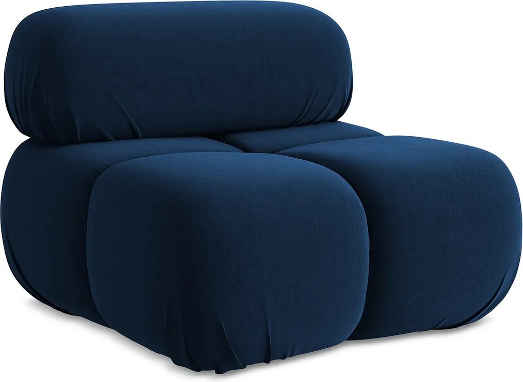 Fotel - z tkaniny welwetowej - królewski niebieski - LOKUA