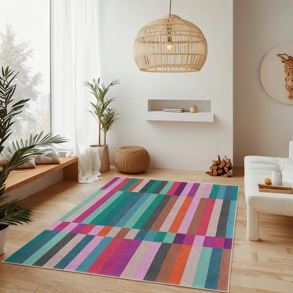 Turkusowy dywan odpowiedni do prania 60x100 cm Acid Rain – Mila Home