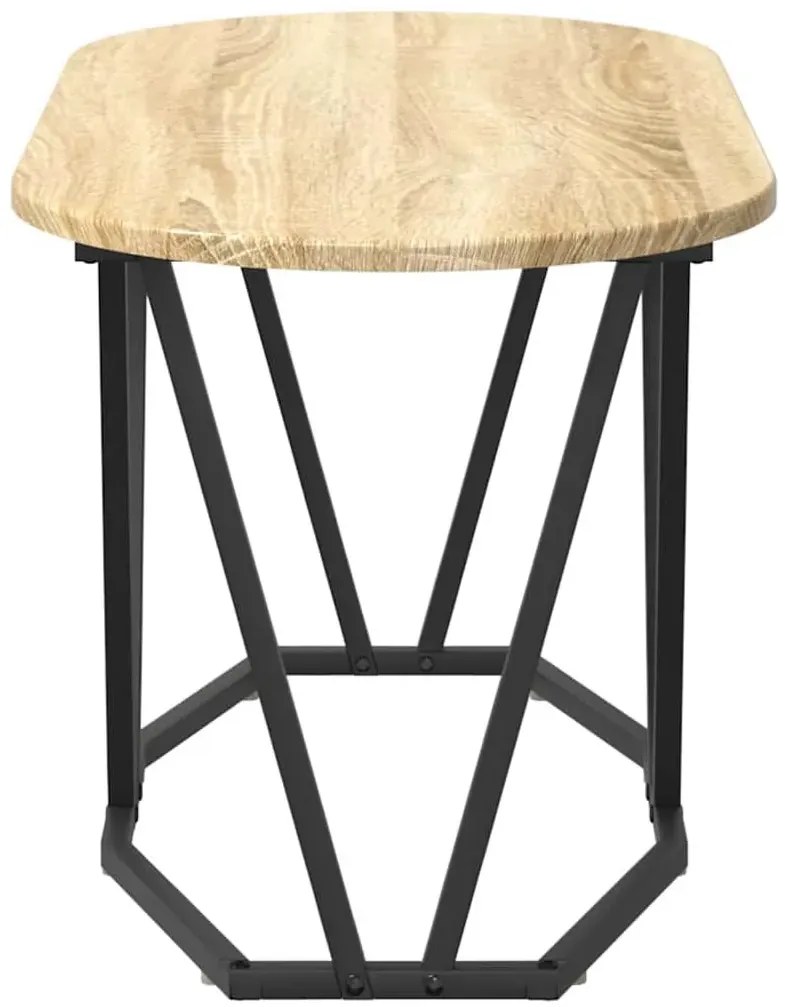 Owalny stolik kawowy w stylu loft dąb sonoma G0-E52