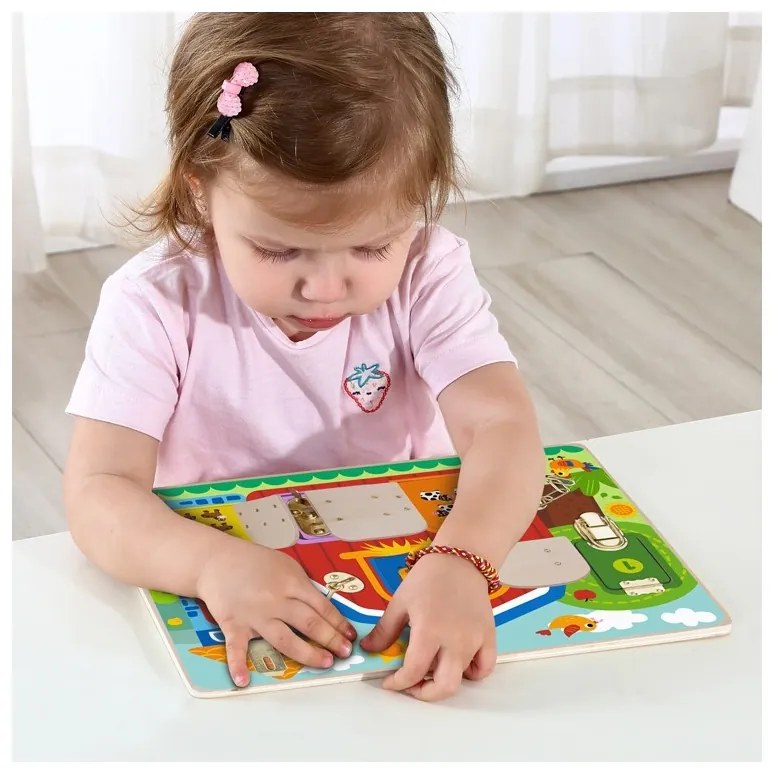 Tooky toy tablica manipulacyjna zamki obrazki farma