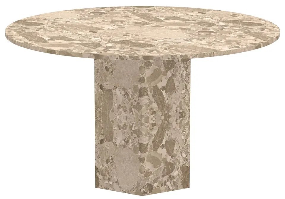 Jasnobrązowy marmurowy okrągły stół ø 130 cm Naxos – Actona