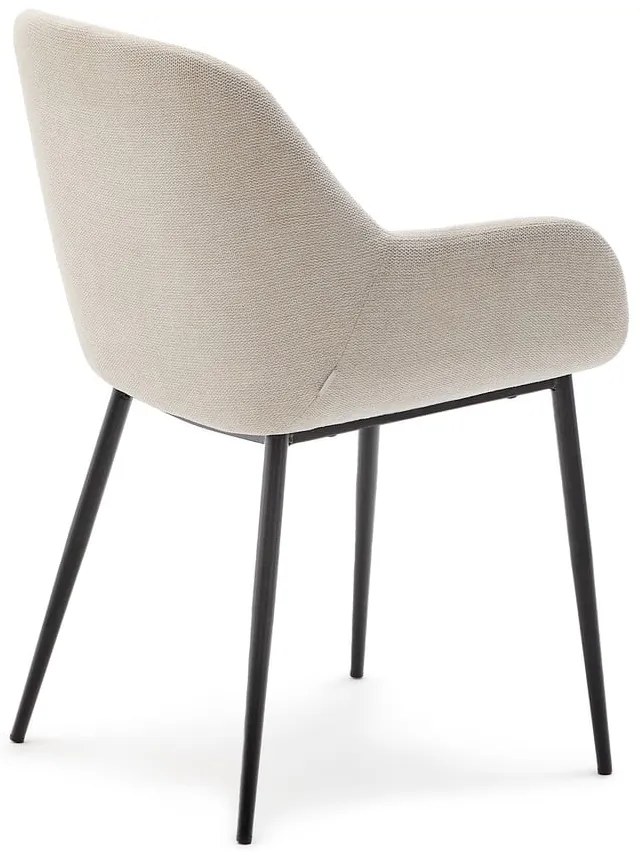 Kremowy tapicerowany fotel jadalniany Konna – Kave Home