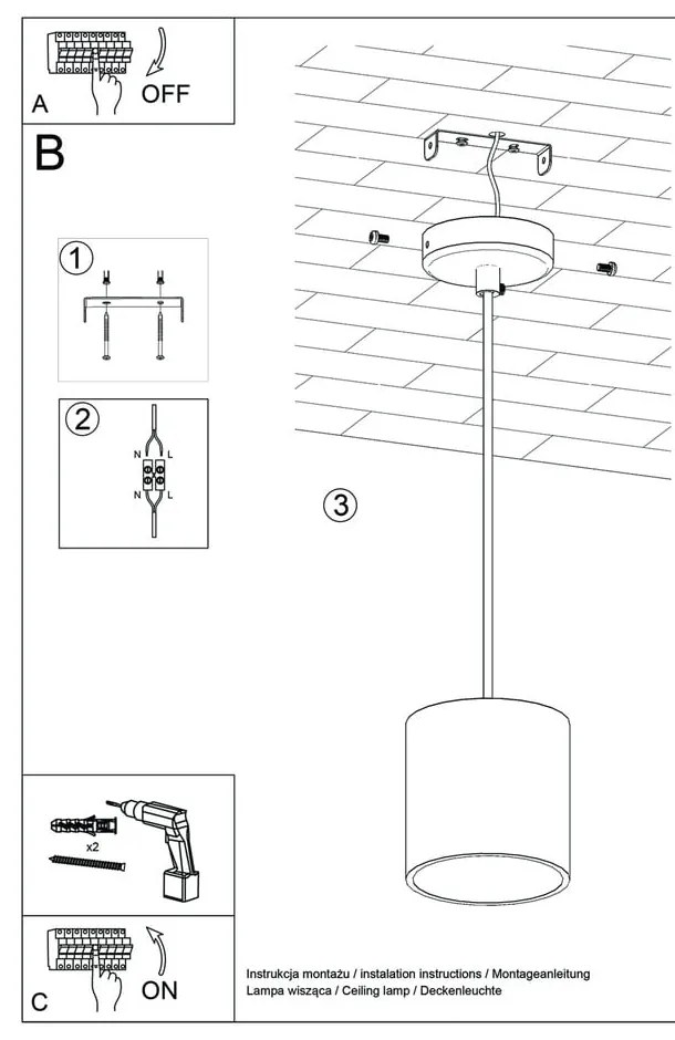 Biała lampa wisząca Nice Lamps Roda