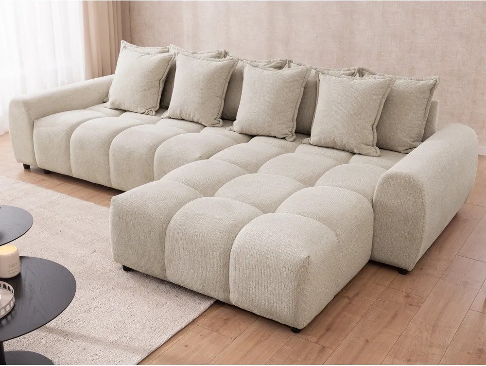 Beżowy narożnik (prawostronny/z szezlongiem) Albane – Ropez