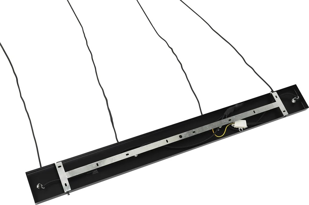 Lampa wisząca w stylu art deco czarna z przydymionym szkłem 4-punktowa - Laura