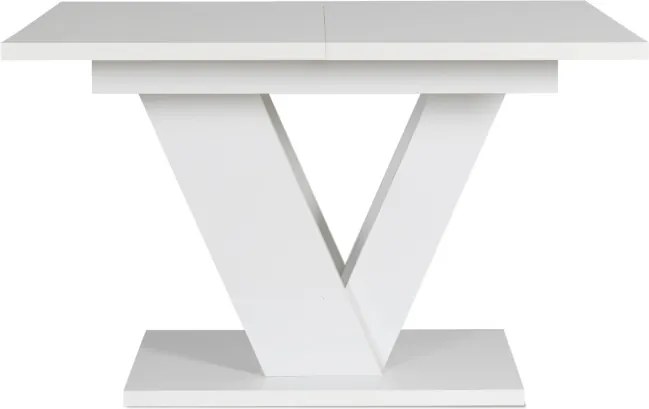 Stół Prostokątny Rozkładany CLARK 120-160 cm Biały Połysk Glamour