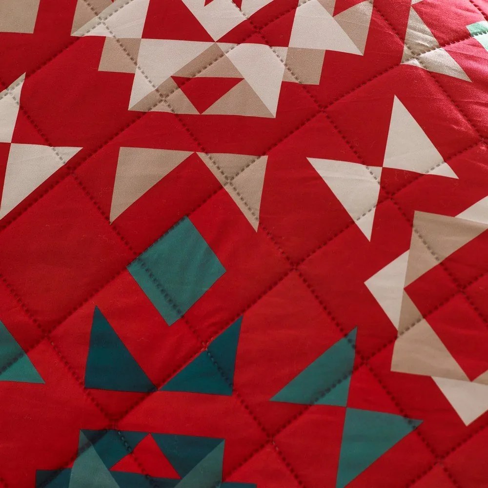 Czerwona narzuta pikowana 220x230 cm Patchwork – Catherine Lansfield