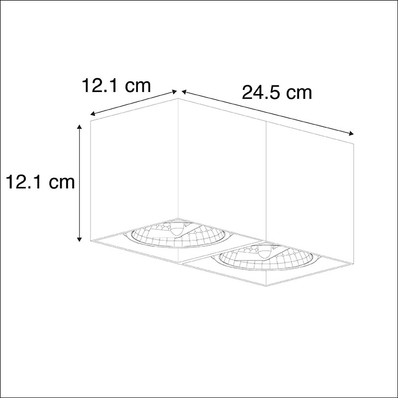 Designerski Reflektorek / Spot / Spotow prostokątny 2 światła czarny w tym 2 x G9 - Box Nowoczesny Oswietlenie wewnetrzne