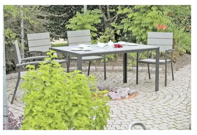 Szare metalowe/plastikowe krzesło ogrodowe Olivia – Garden Pleasure
