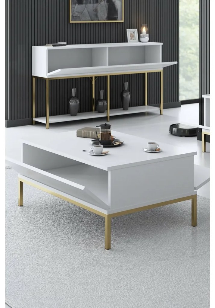 Stolik konferencyjny Lord White and Gold