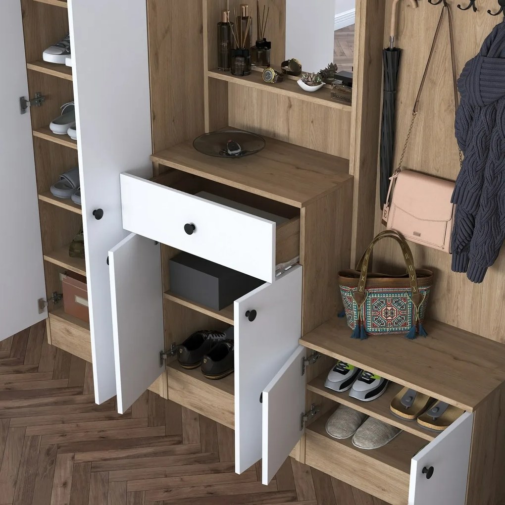 Zestaw do przedpokoju Pome White and Walnut II