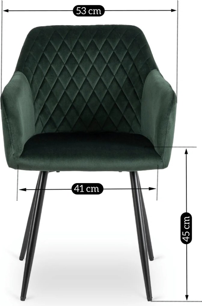 Krzesło Tapicerowane SHANE Zielone Nowoczesne Loft